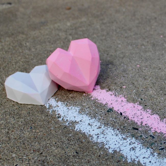 Piece of My Heart Handmade Sidewalk Chalk - Pink/White