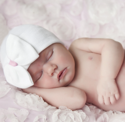 White Big Bow Pink Ribbon Hat