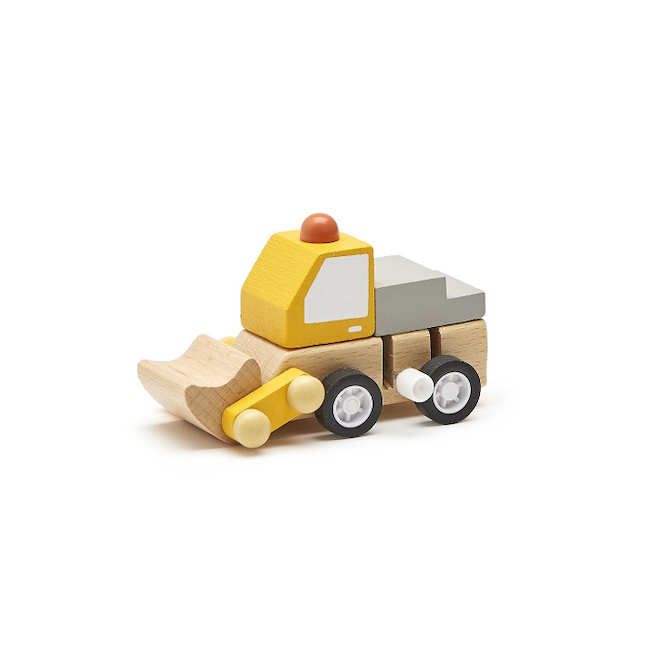 Construction Vehicle Hand-Crafted Wooden Wind-Up Truck