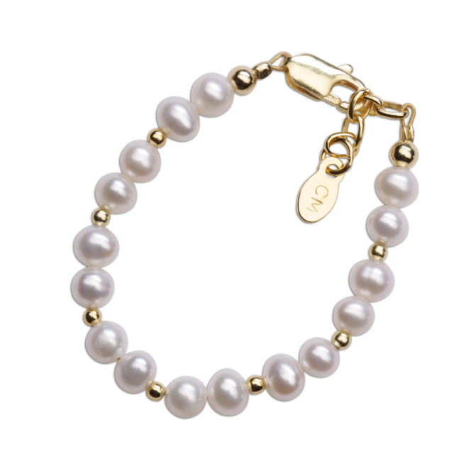 Brynn Gold - Plated (Over Sterling Silver) Bracelet With White Fresh Water Pearls