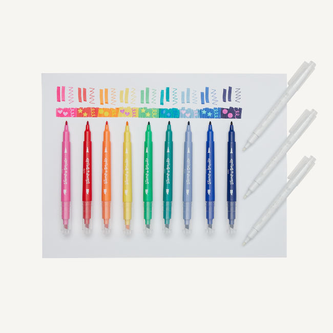Stamp-A-Doodle Double Ended Markers, Set of 12