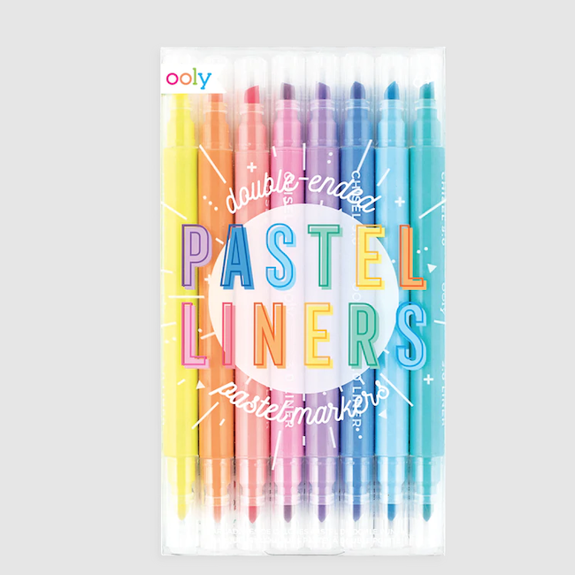 Pastel Liners Double - Ended Markers Set Of 8