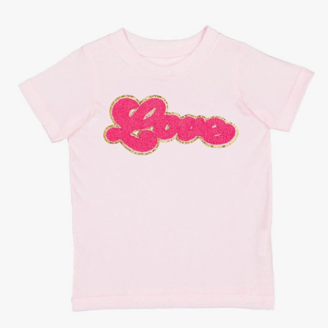 Love Script Patch Valentine's Day Short Sleeve T-Shirt