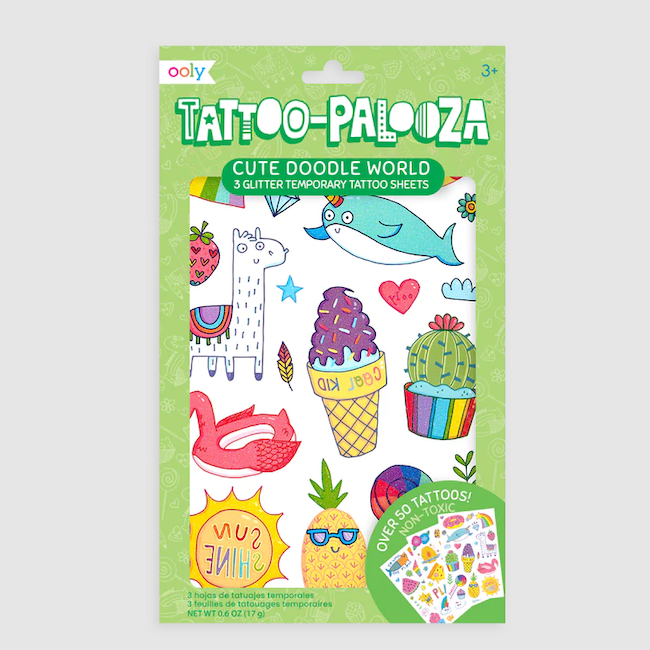 Tattoo-Palooza Temporary Tattoos - Cute Doodle World