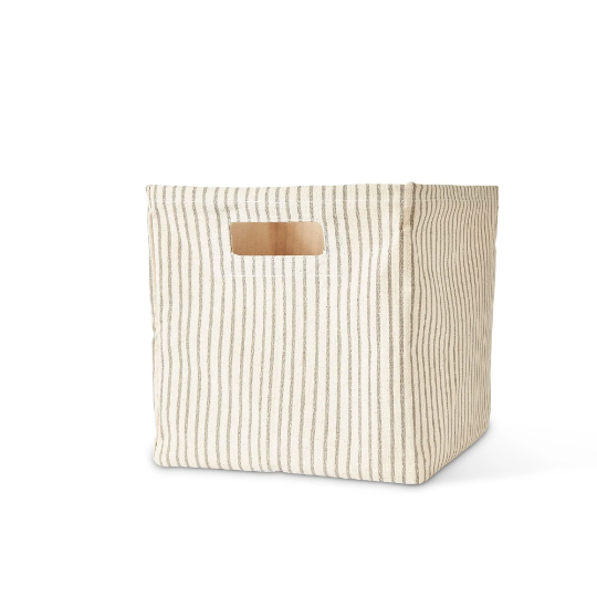 Printed Cube - Stripes Away Pebble Grey