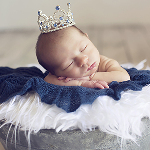 Rhinestone Crown With Clear & Blue Stones - 3015