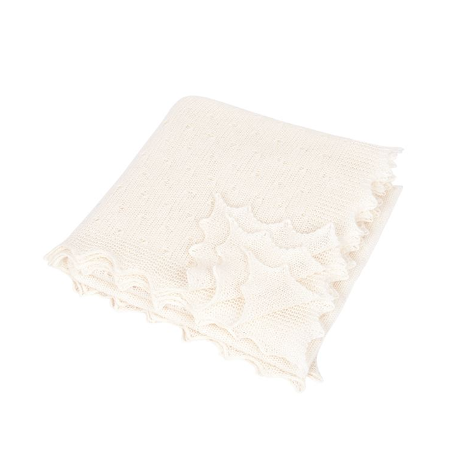 Cashmere Baby Blanket - Polka Dot - Soft Cream