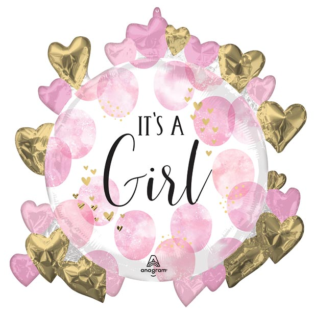Baby Girl Watercolor Supershape 26" Balloon