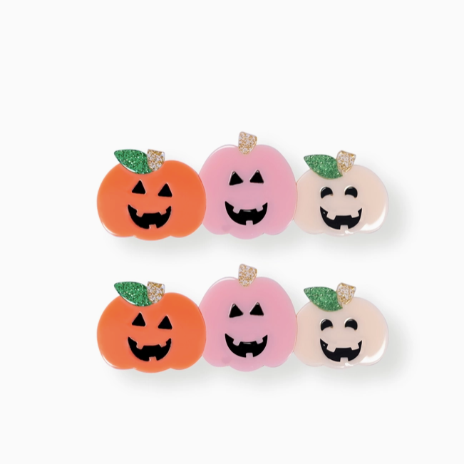 Triple Pumpkin Pastel Colors Alligator Clip