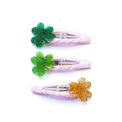 Lucky Charms Glitter Green Snap Clip