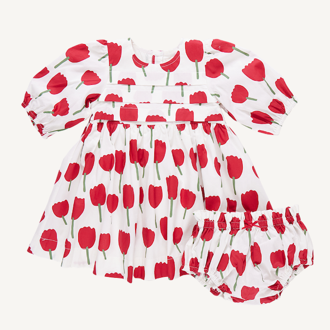 Evelyn Dress - Red Tulips