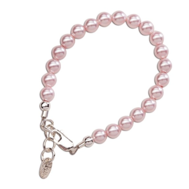 Jami Sterling Silver Bracelet With Light Pink Swarovski Pearls