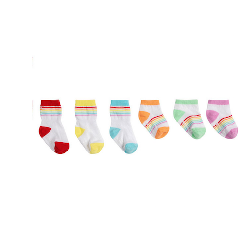 Rainbow Essential Socks 6 Pack