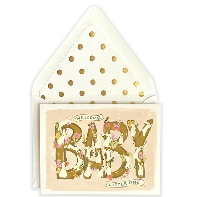 Welcome Baby Spelled With Rabbits