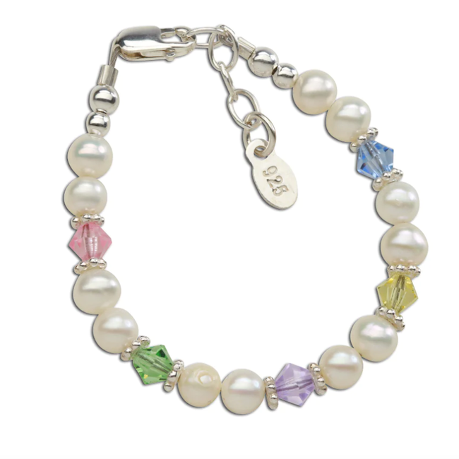 New Arrival Bracelet - Freshwater Pearls With Pastel Crystals