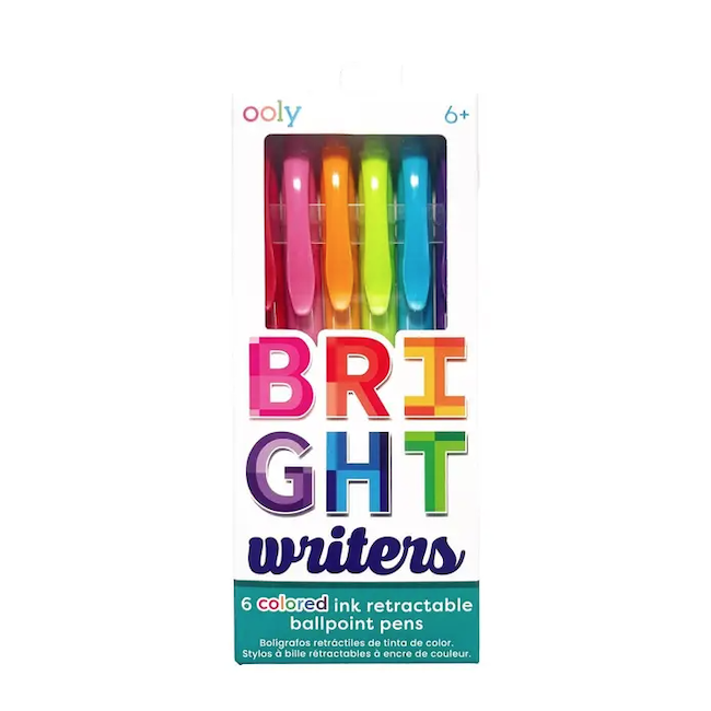 Bright Writers Colored Ballpoint Pens - Set of 6
