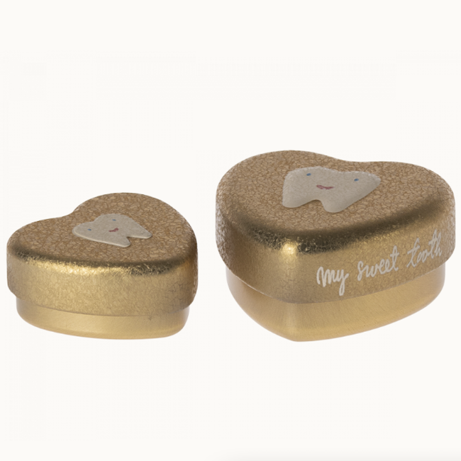 Tooth box, 2 piece set - Gold