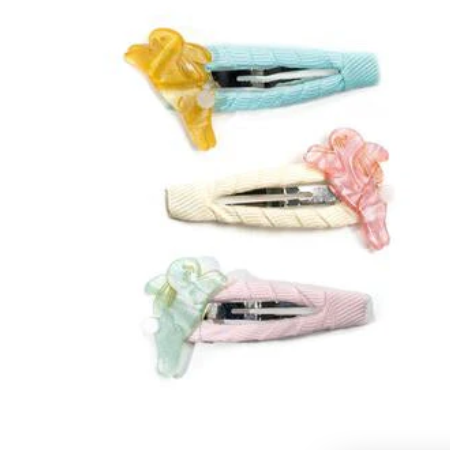 Hop Bunnies Satin Pastel Snap Clips