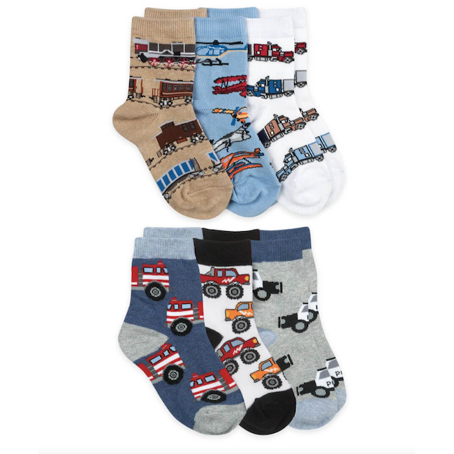 Transportation Crew Socks 6 Pair Pack