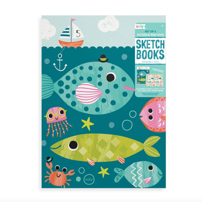 Friendly Fish Doodle Pad Duo Sketchbook Set Of 2