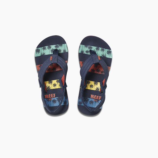 Little Ahi Navy Palms Stripe