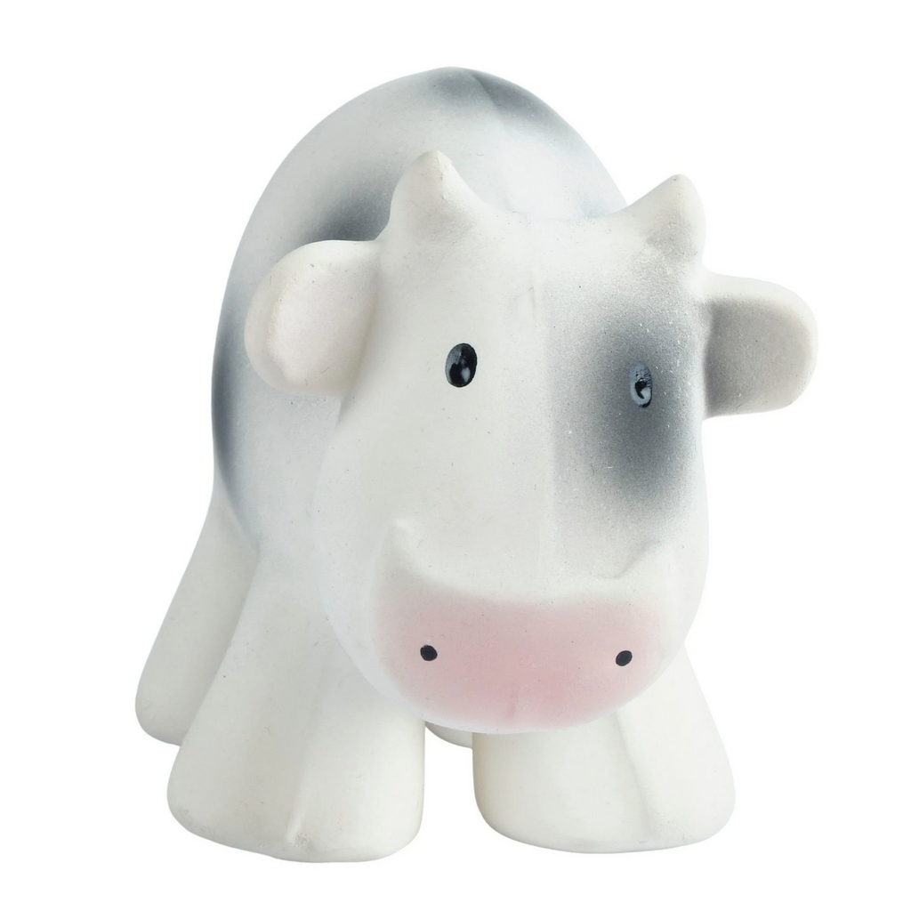 Cow Organic Natural Rubber Rattle, Teether & Bath Toy