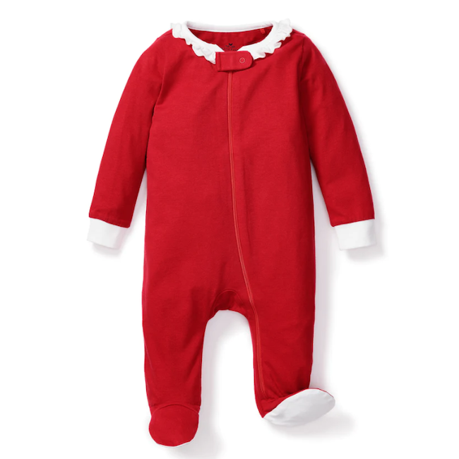 Classic Knit Romper With Ruffle White Collar