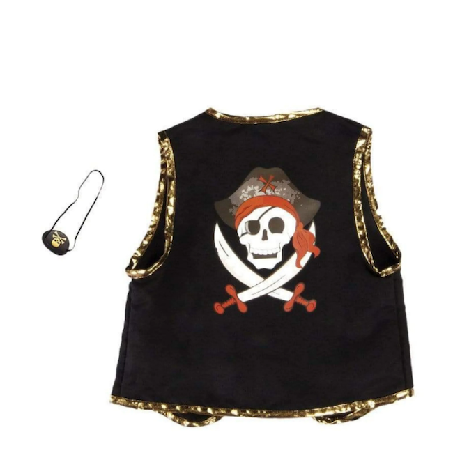 Pirate Vest And Eye Patch Size 4-7Y