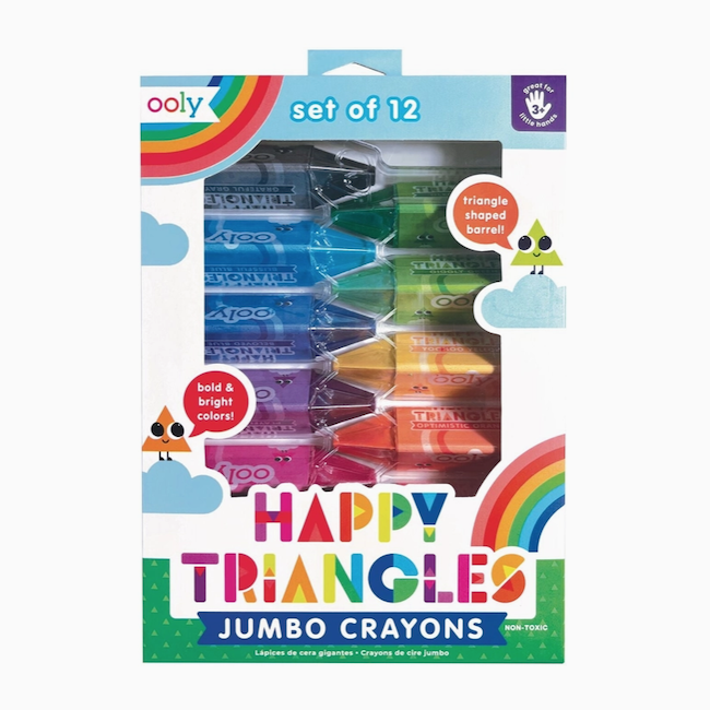 Happy Triangles Jumbo Crayons - Set of 12
