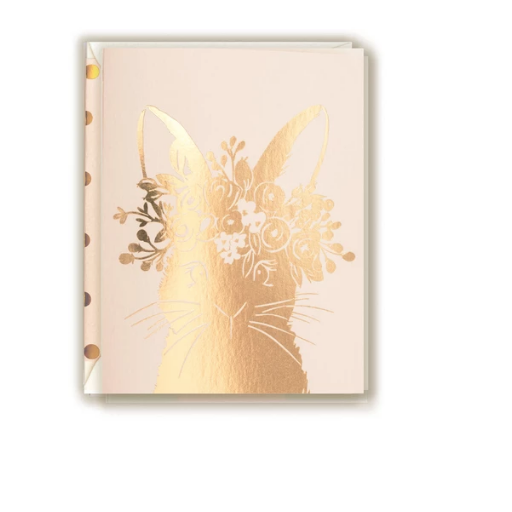 Gold Foil Rabbit On Blush Card