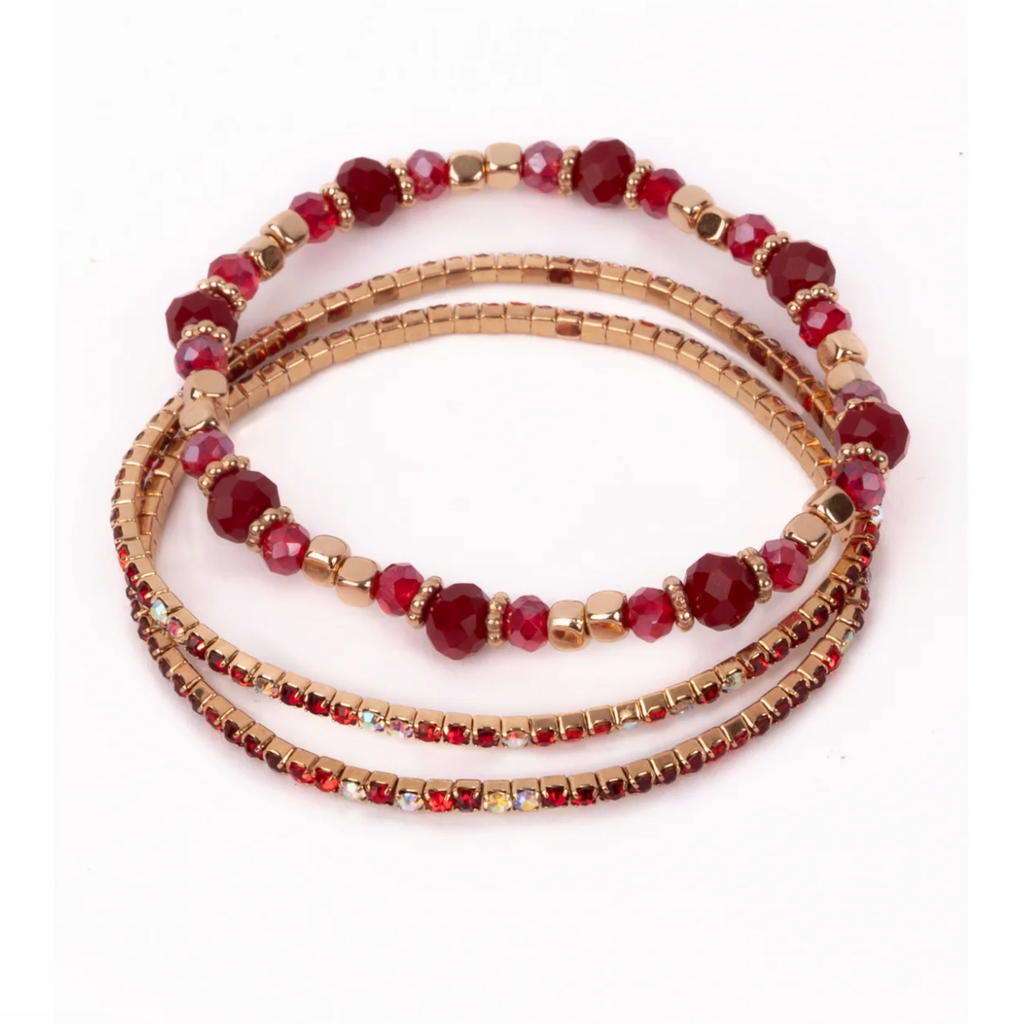 Boutique Ruby Red Bracelet Set