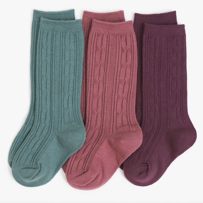 Denali Cable Knit Knee High Socks 3 - Pack