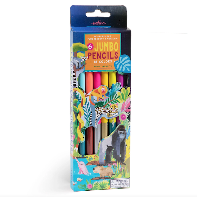 Rainforest 6 Jumbo Double - Sided Color Pencils