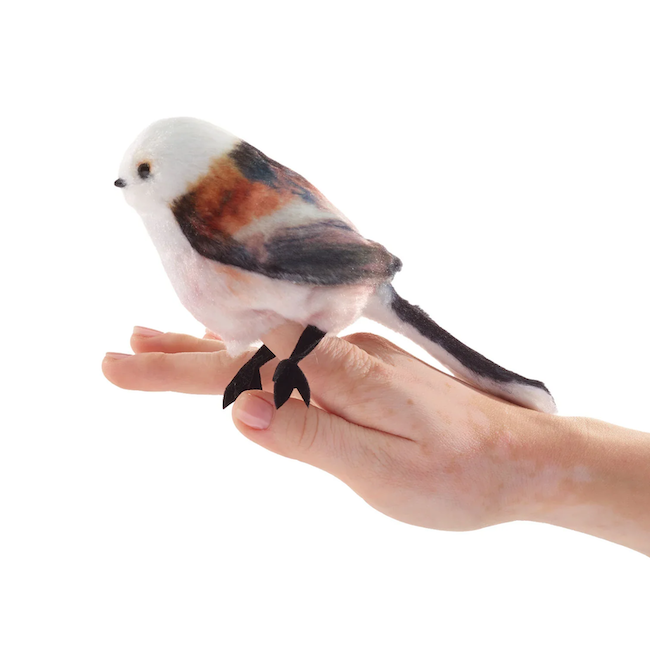 Mini Long Tailed Tit Bird Finger Puppet