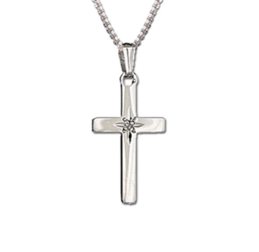 Sterling Silver Cross (Diamond) Necklace