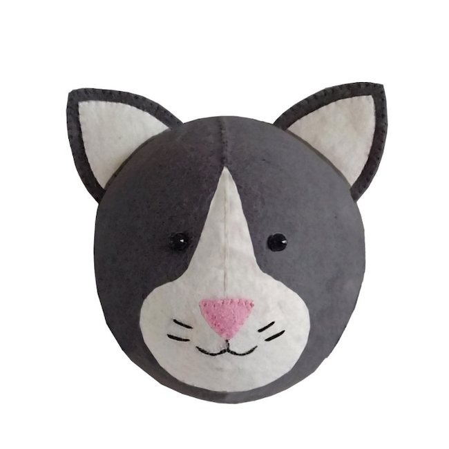 Mini Black And White Cat Wall Mount