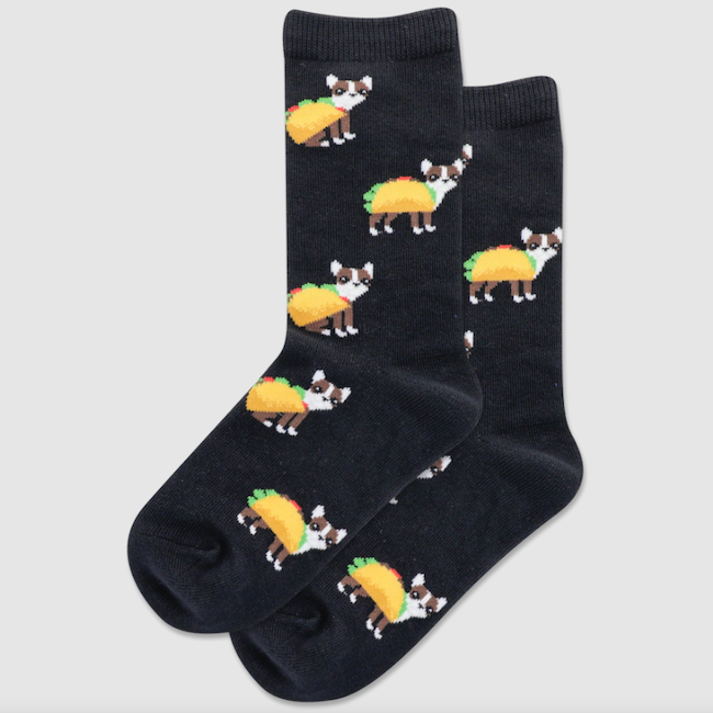 Taco Terrier Crew Socks