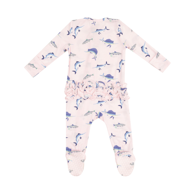 2 Way Zipper Ruffle Back Footie