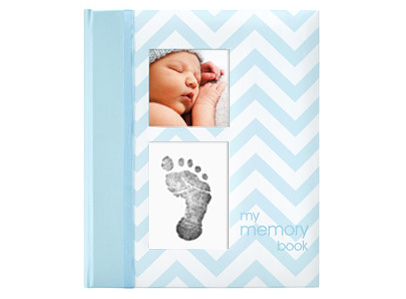 Blue Chevron Baby Book