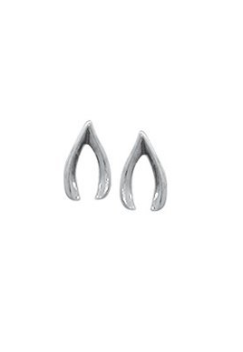 Sterling Silver Wishbone Stud Earrings