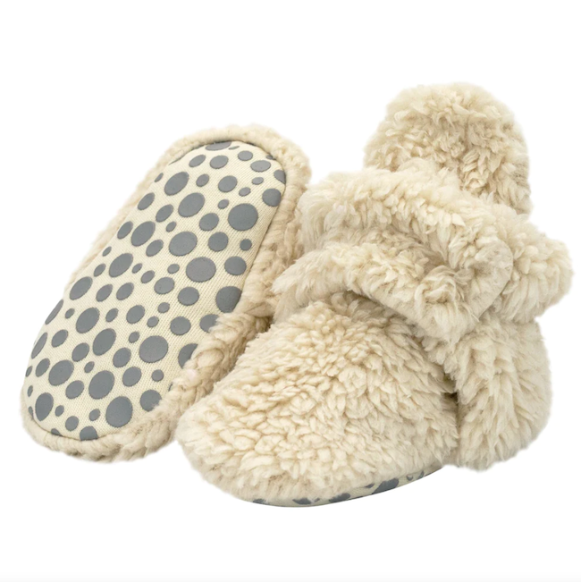 Furry Gripper Baby Booties