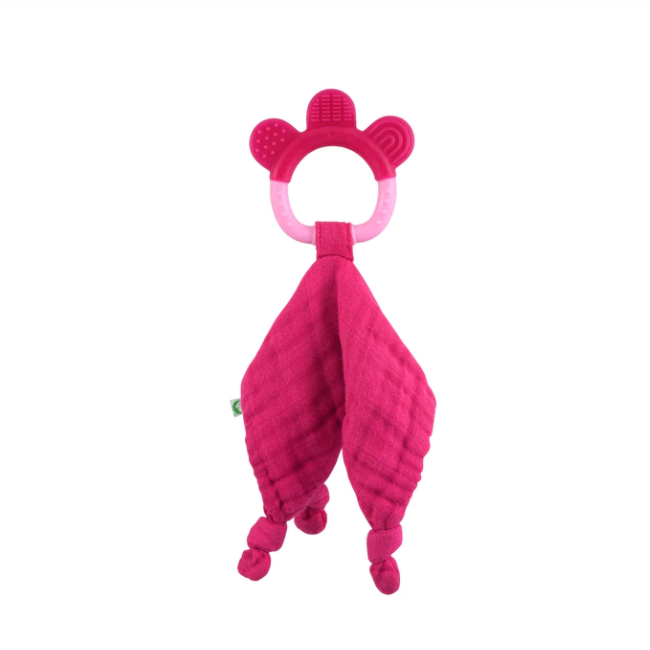 Muslin Blankie Teether Made From Organic Cotton - Pink