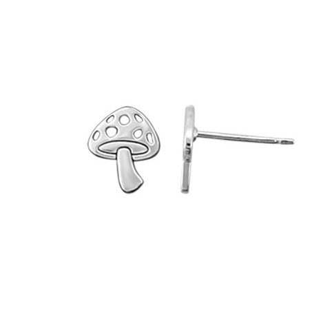 Sterling Silver Mushroom Stud Earrings