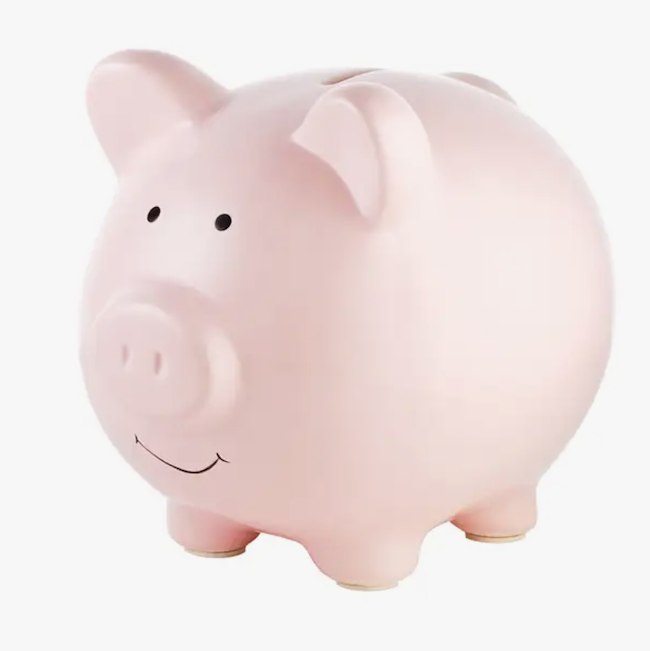 Ceramic Piggy Bank in Pink