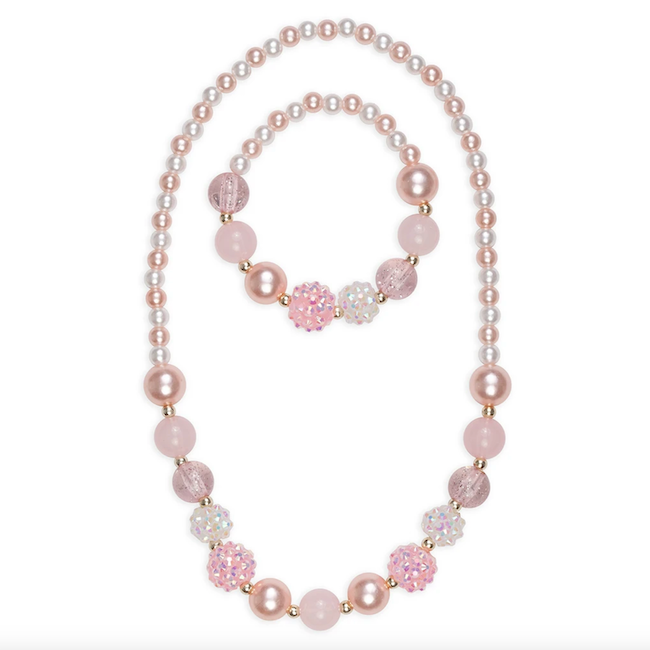 Pinky Pearl Bracelet And Necklace Set
