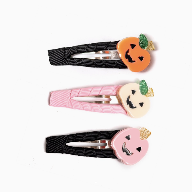 Pumpkin Triple Pastel Colors Snap Clips