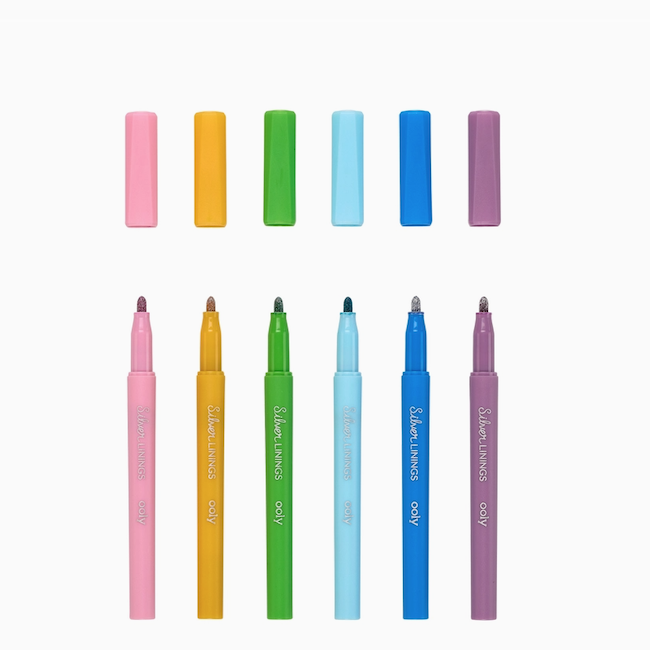 Silver Linings Outline Markers - Set of 6