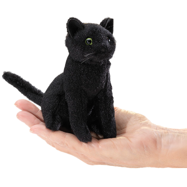 Mini Black Cat Finger Puppet