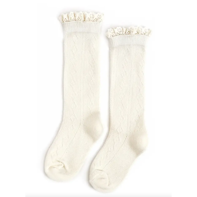 Fancy Lace Top Knee High Socks