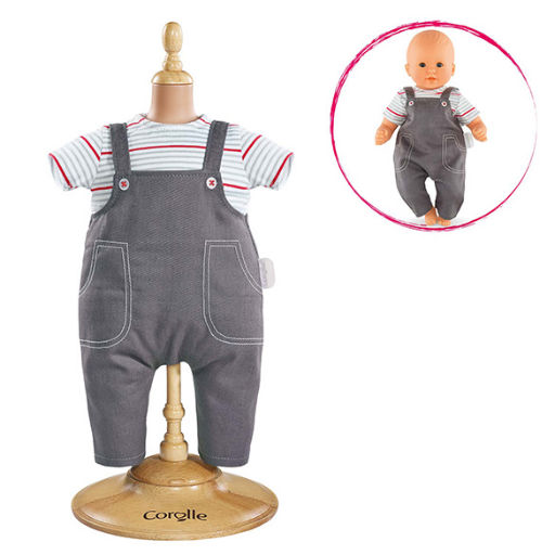 Smock And Denim Overall For 14" Baby Doll